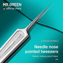 MR.GREEN pinces a aiguille nez pointes offrent une precision pour les sourcils