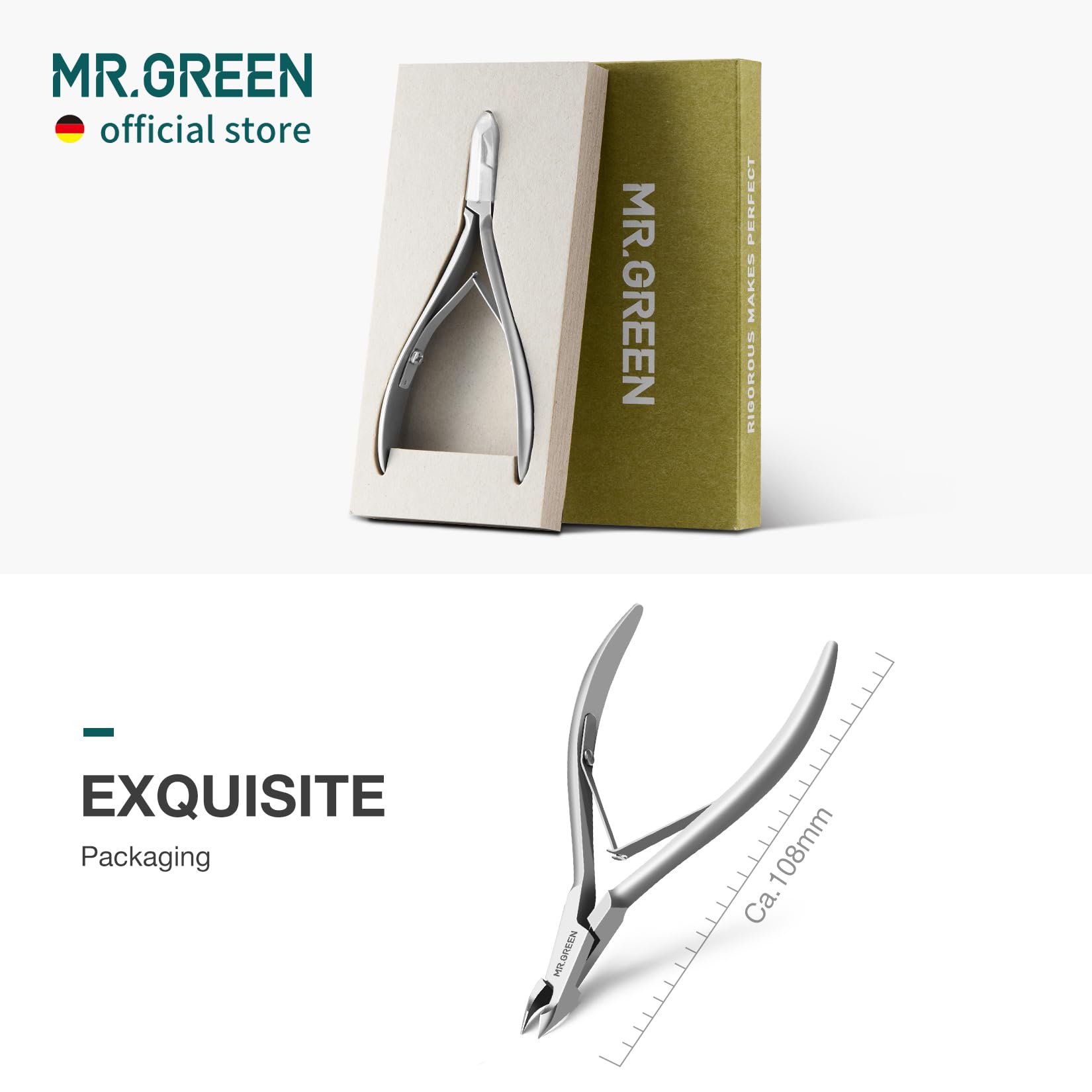 Poussoir cuticules MR.GREEN pour repousser délicatement les cuticules.