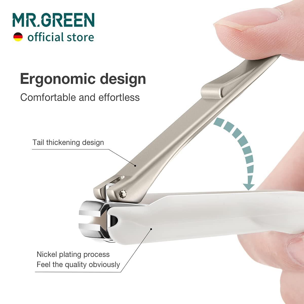 MR.GREEN prise ergonomique offrant une prise confortable durant la manucure