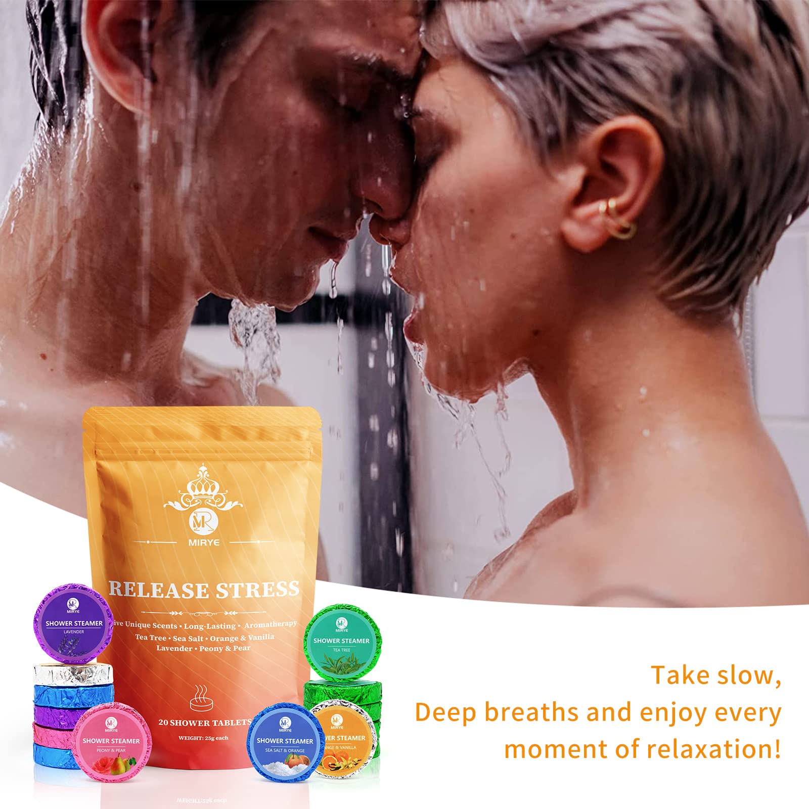 MR MIRYE Bombe de Douche Pivoine-Poire: douceur florale et fruitée.