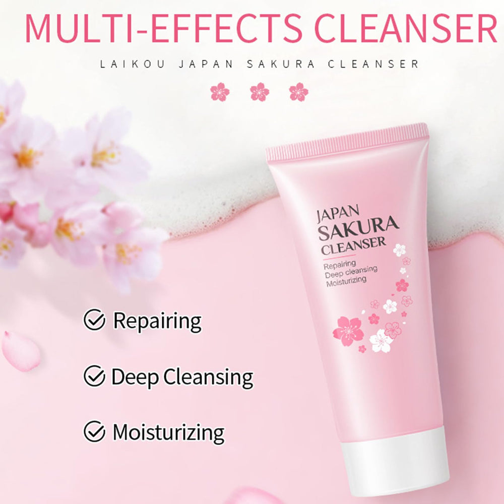 MrCuvaryas Sakura nettoyant visage: nettoyage doux et peau fraîche.