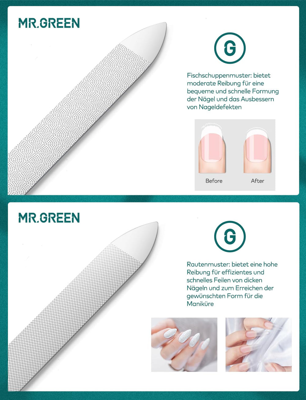 MR.GREEN lime à ongles acier japonais 420J2, durable et hygiénique