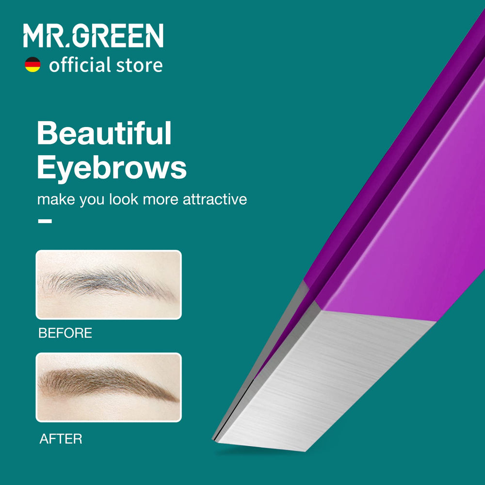 MR.GREEN pinces-sourcils-acier-inox-precision — inoxydable et durable.