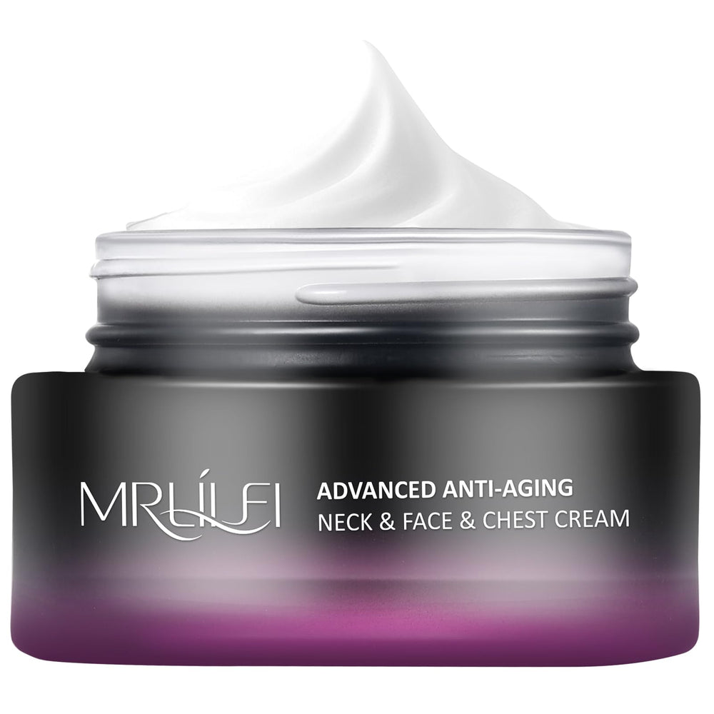 MRLILEI Beauty Crème Cou 4 en 1 – bouteille, hydratation durable et raffermissement potentiel.