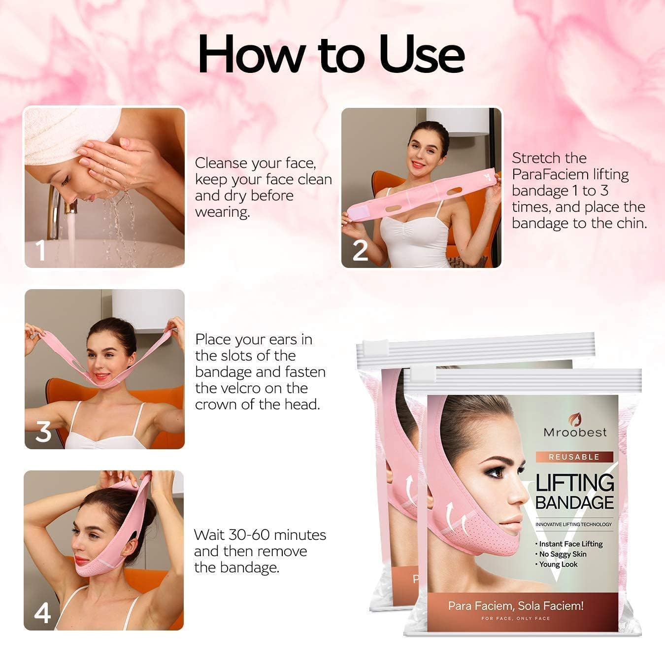 ParaFaciem contour visuel sculptant: peau plus ferme après utilisation.