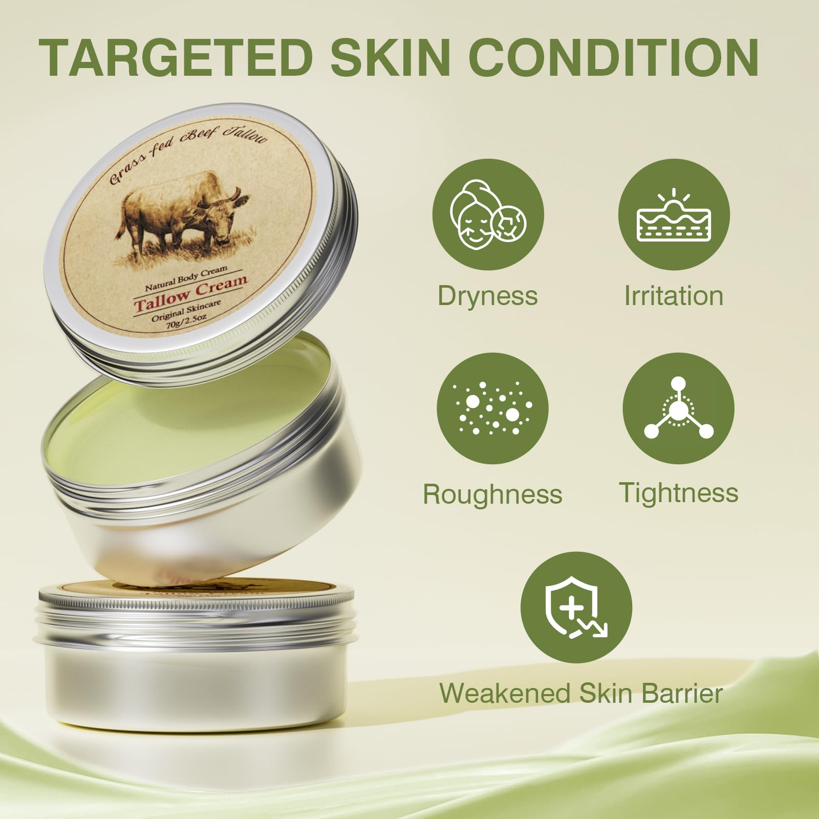 MROUVIK beef tallow balm texture close-up showing creamy richness.