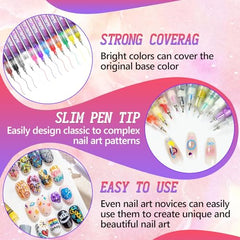 Mrryiio feutres d'art des ongles utilisation simple pour motifs variés et professionnels