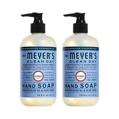 Mrs Meyers Bluebell Savon mains, bouteille élégante, parfum floral rafraîchissant.