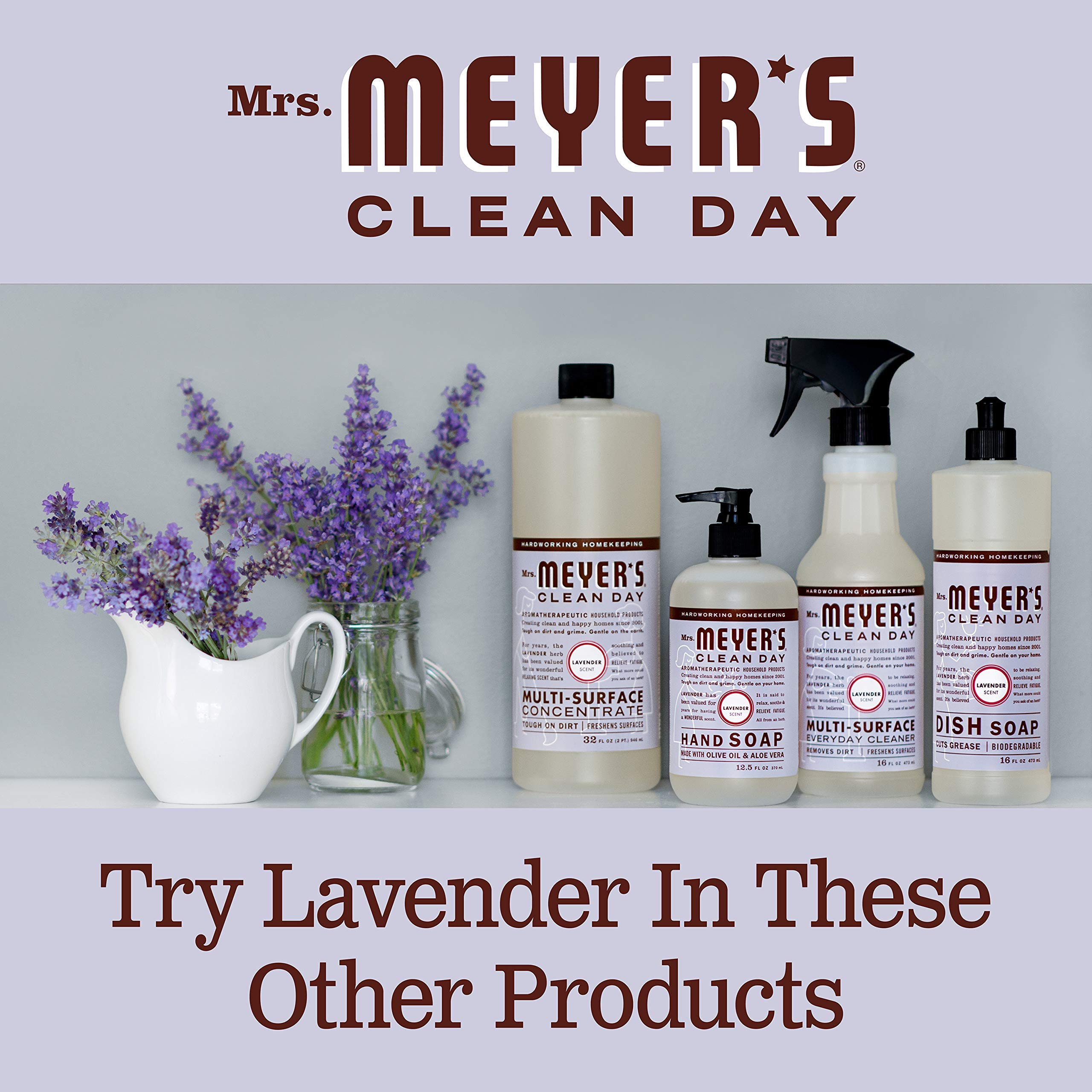 Étiquette Basilic sur le flacon Mrs. Meyer's Clean Day, look naturel et frais.