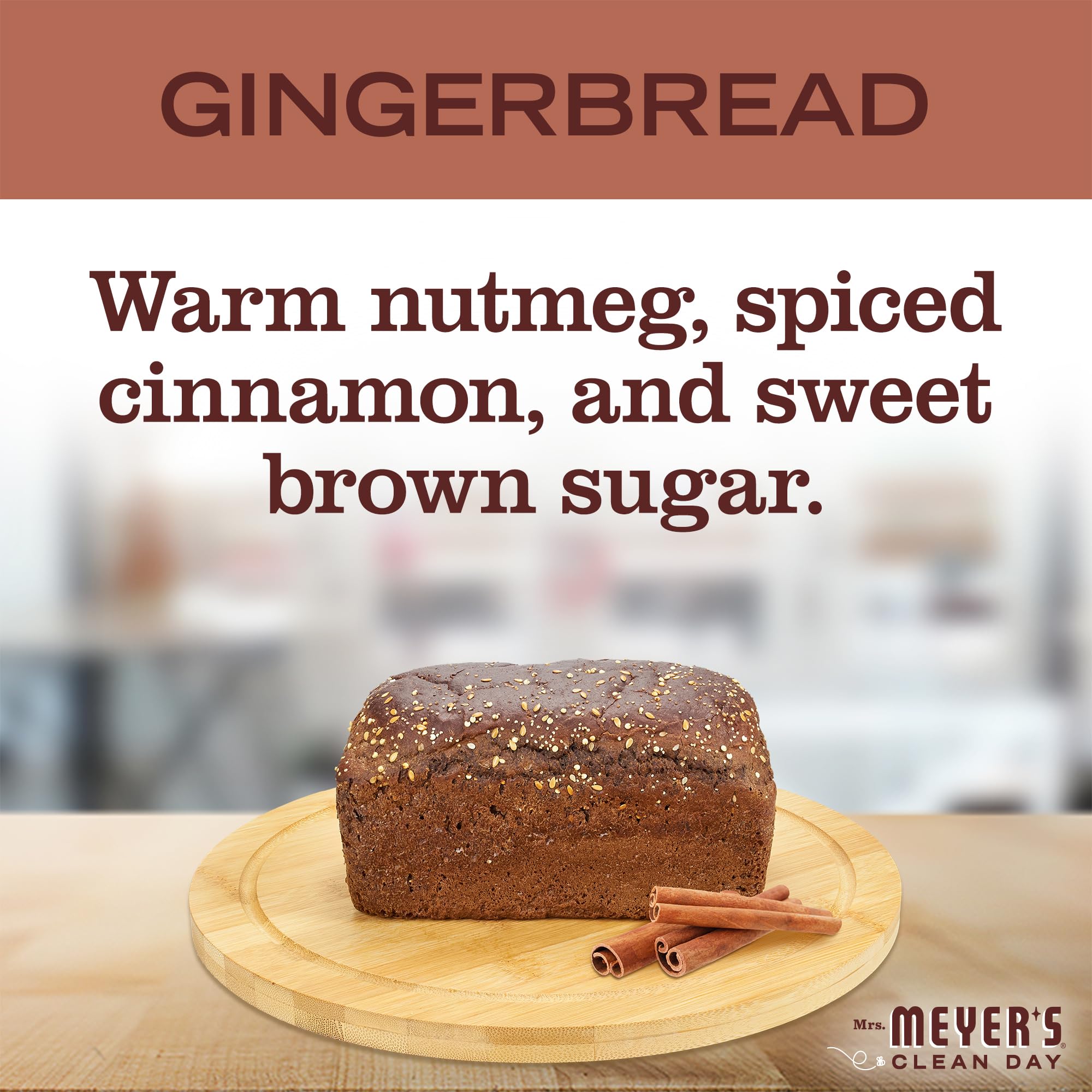Mrs. MEYER'S Gingerbread hand soap close-up shows creamy foam for everyday use