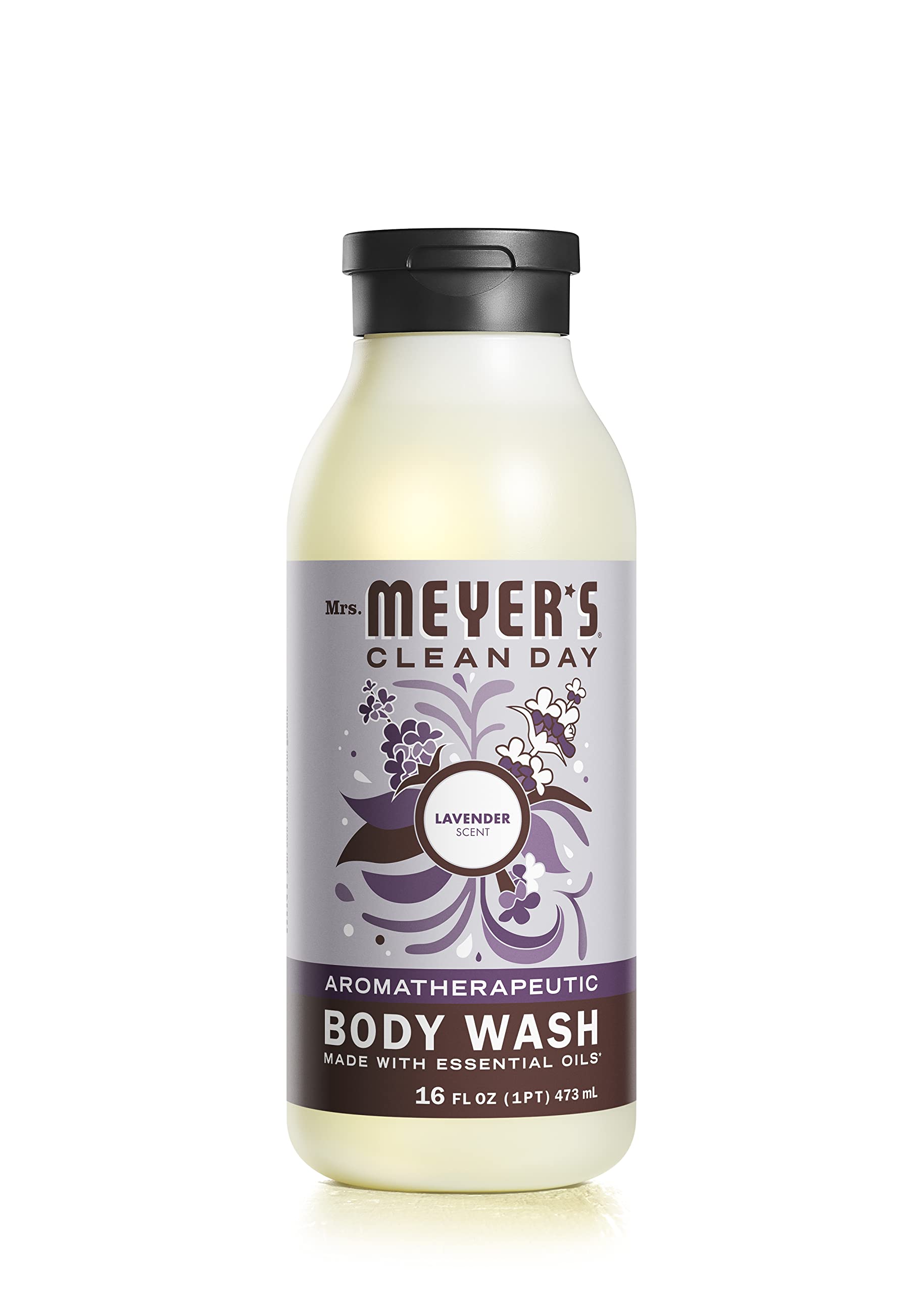 MRS. MEYER'S Clean Day Lavande—bouteille avec étiquette, parfum apaisant pour la douche.