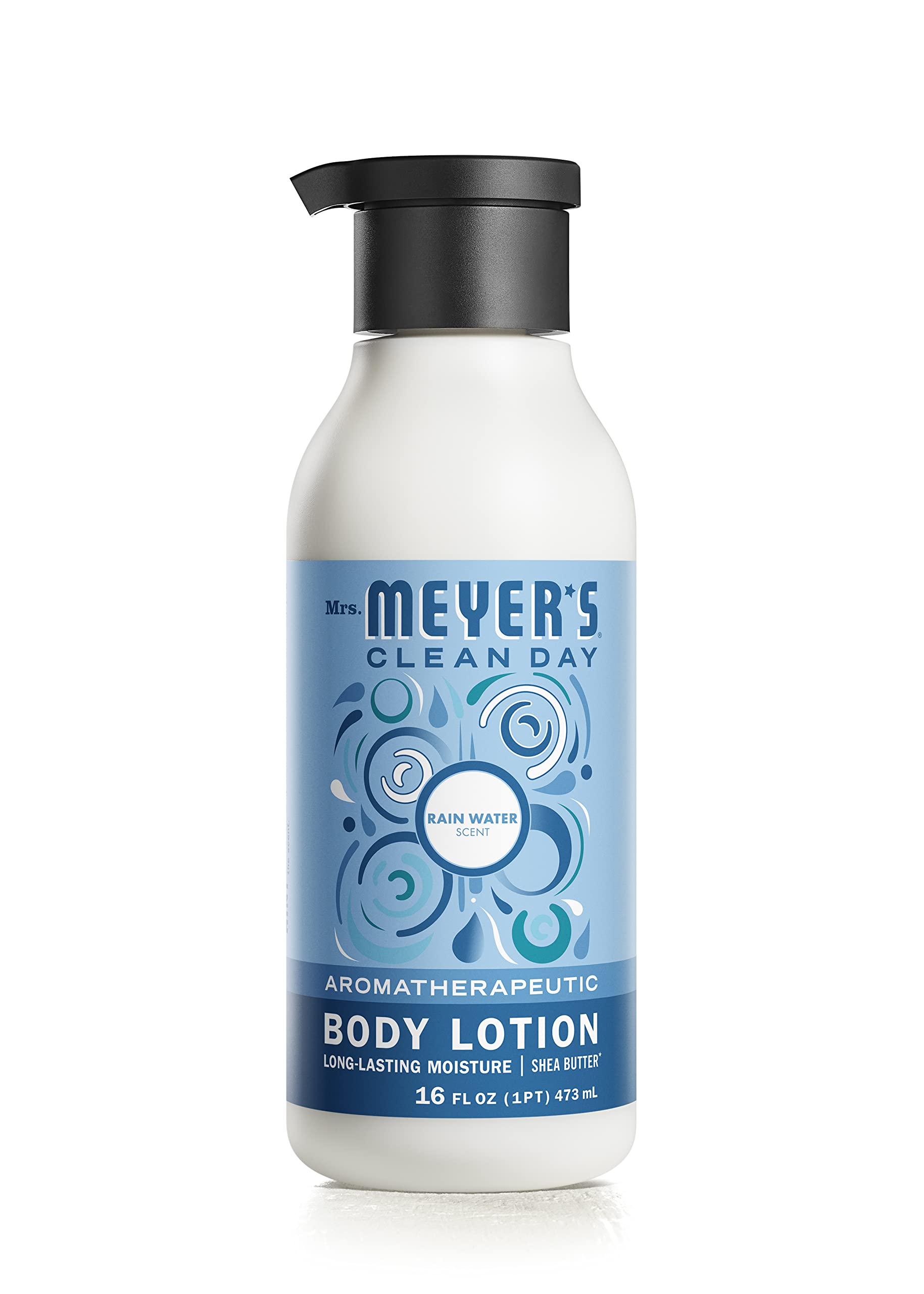Lotion MRS. MEYER'S Clean Day Rain Water sur flacon, parfum frais Eau de pluie et hydratation légère.