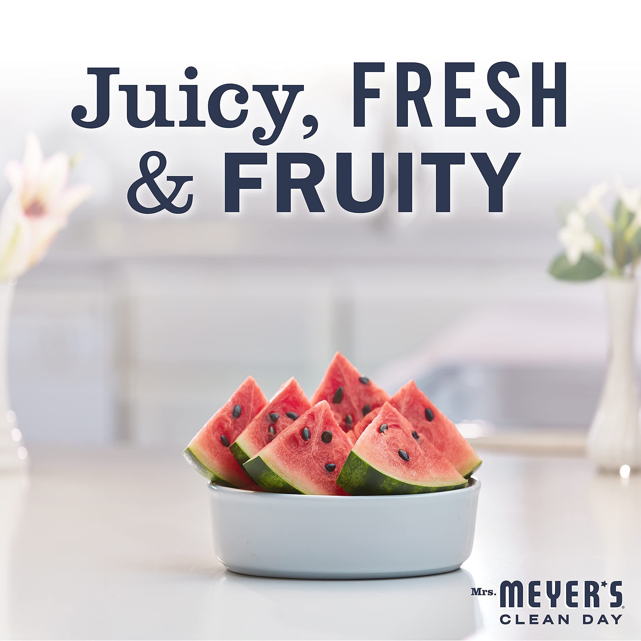 Mrs. Meyer's Clean Day Mousse Melon — emballage attrayant avec motif melon.