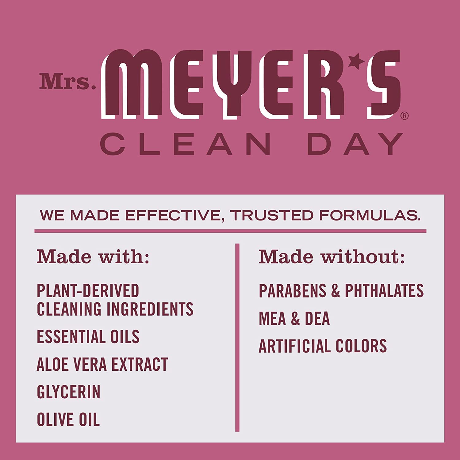 Mrs. Meyer's Clean Day Mum parfum floral épicé.
