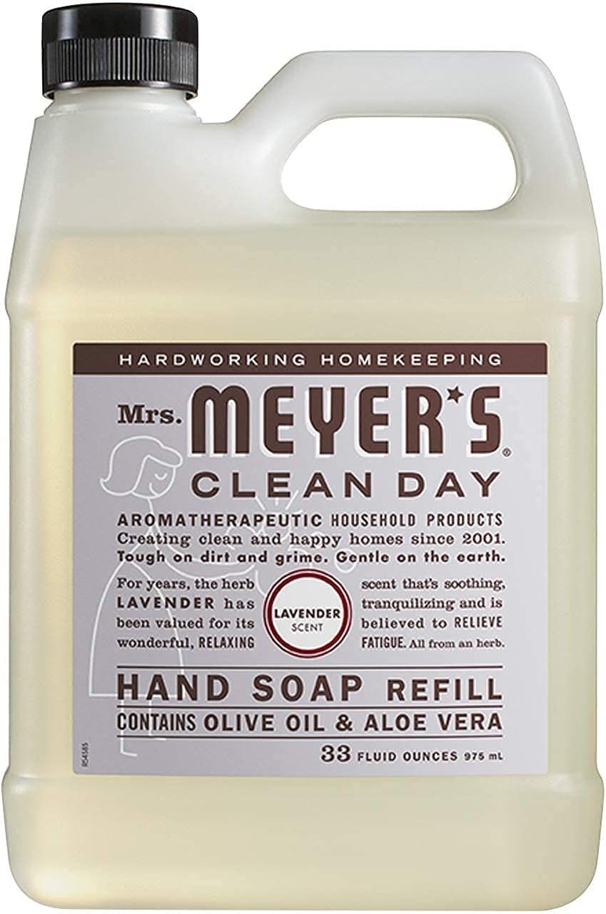 Mrs. Meyer's Savon mains Basilic, recharge, senteur verte et rafraîchissante.