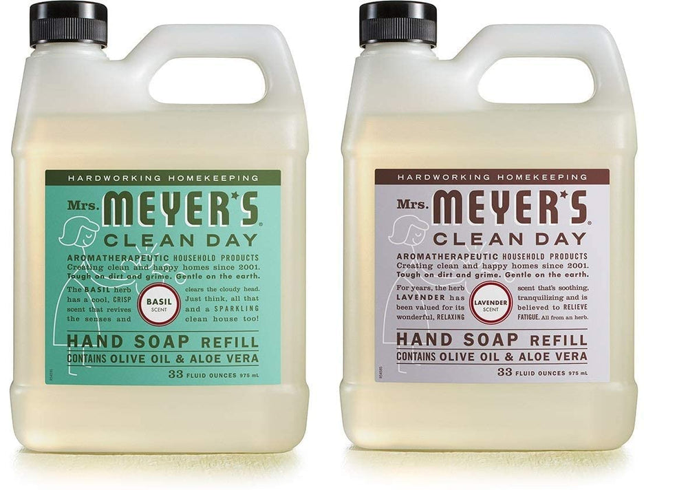 Savon pour les mains Mrs. Meyer's Clean Day au parfum Lavande, nettoie sans assécher.