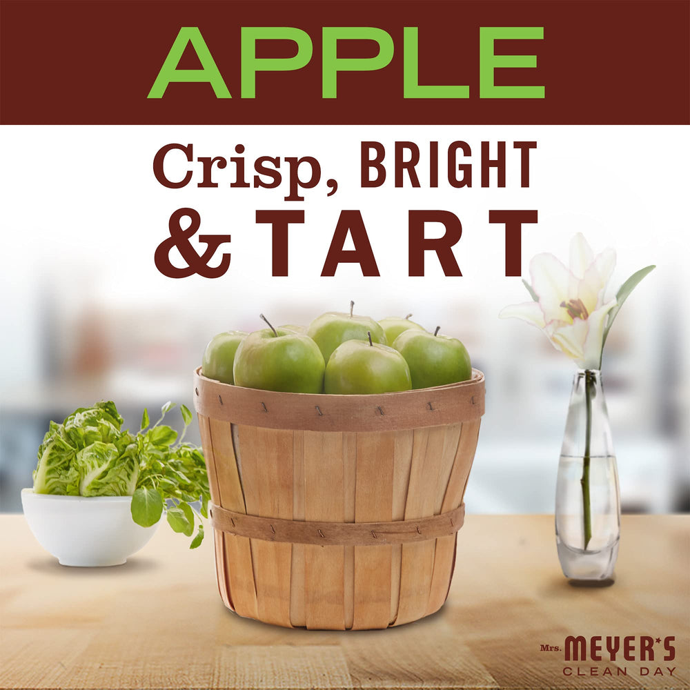 Emballage de l'ensemble triple de MRS. MEYER'S Apple, savon mains pratique et esthétique.