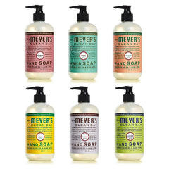 Savon mains Mrs. Meyer's au romarin, parfum frais et revitalisant.