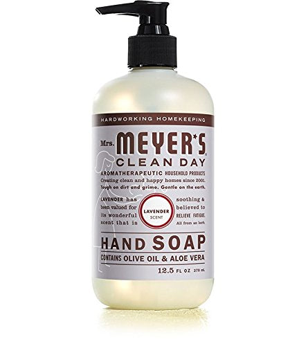 Savon mains Mrs. Meyer's verveine citron, fraicheur lumineuse.