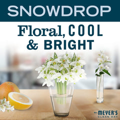 MRS. MEYER'S Snowdrop – emballage édition limitée, design hivernal élégant.