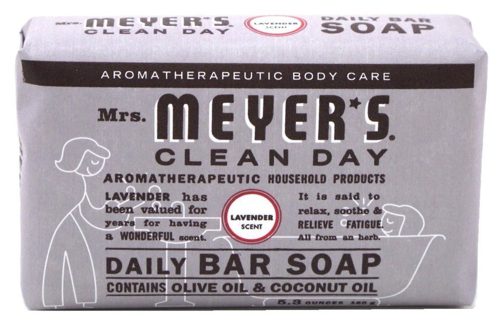 Mrs Meyer's Lavender bar soap 3-pack offers gentle cleansing with calming lavender scent.