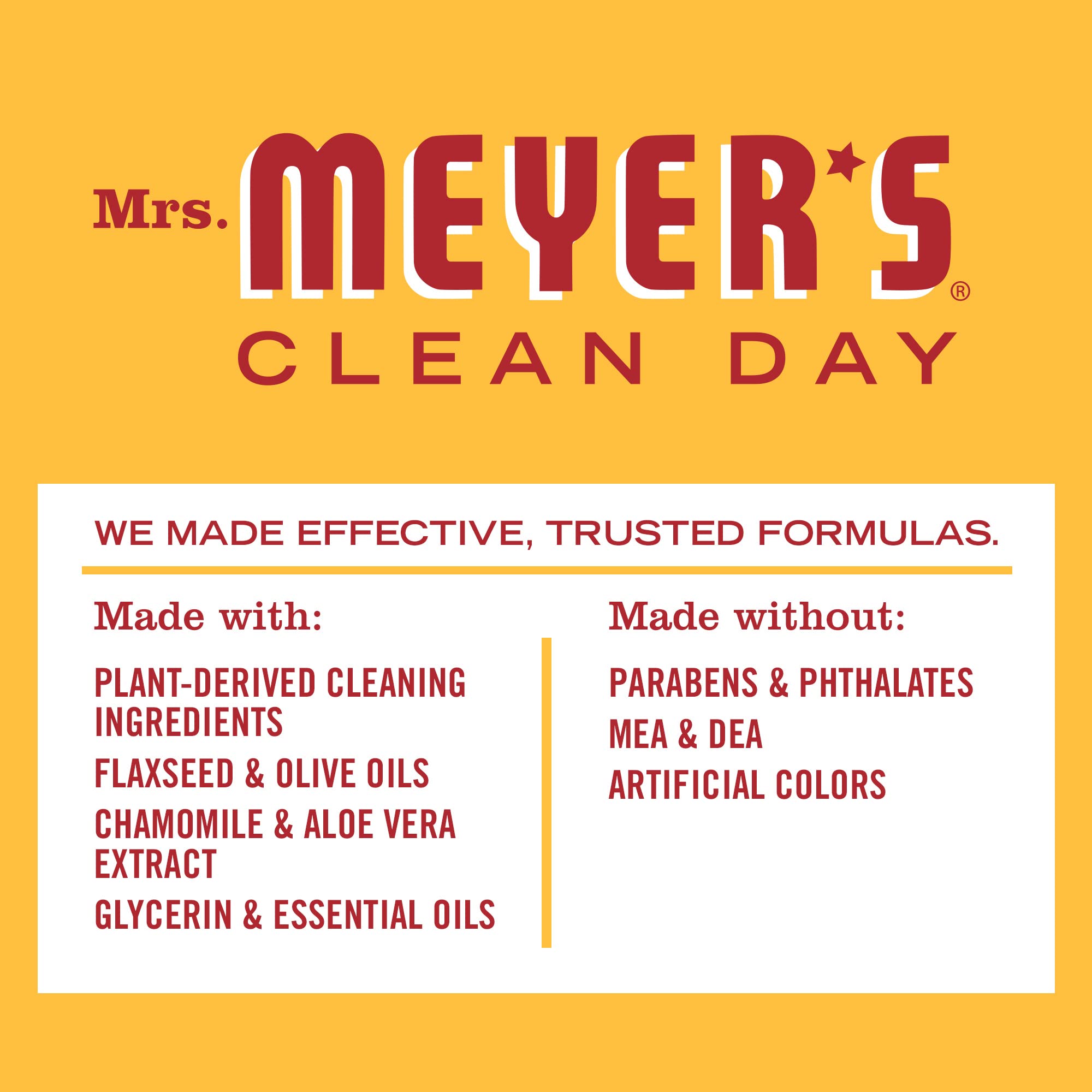 Leaping Bunny cruelty-free logo appears with Mrs. Meyer's bottle