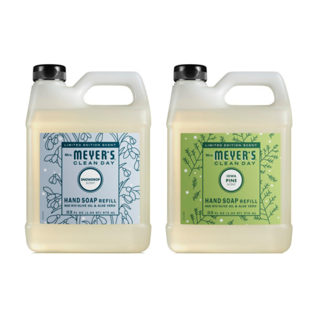 Mrs. Meyer's recharge savon mains pin d'Iowa et perce-neige – bouteille prête à l'emploi