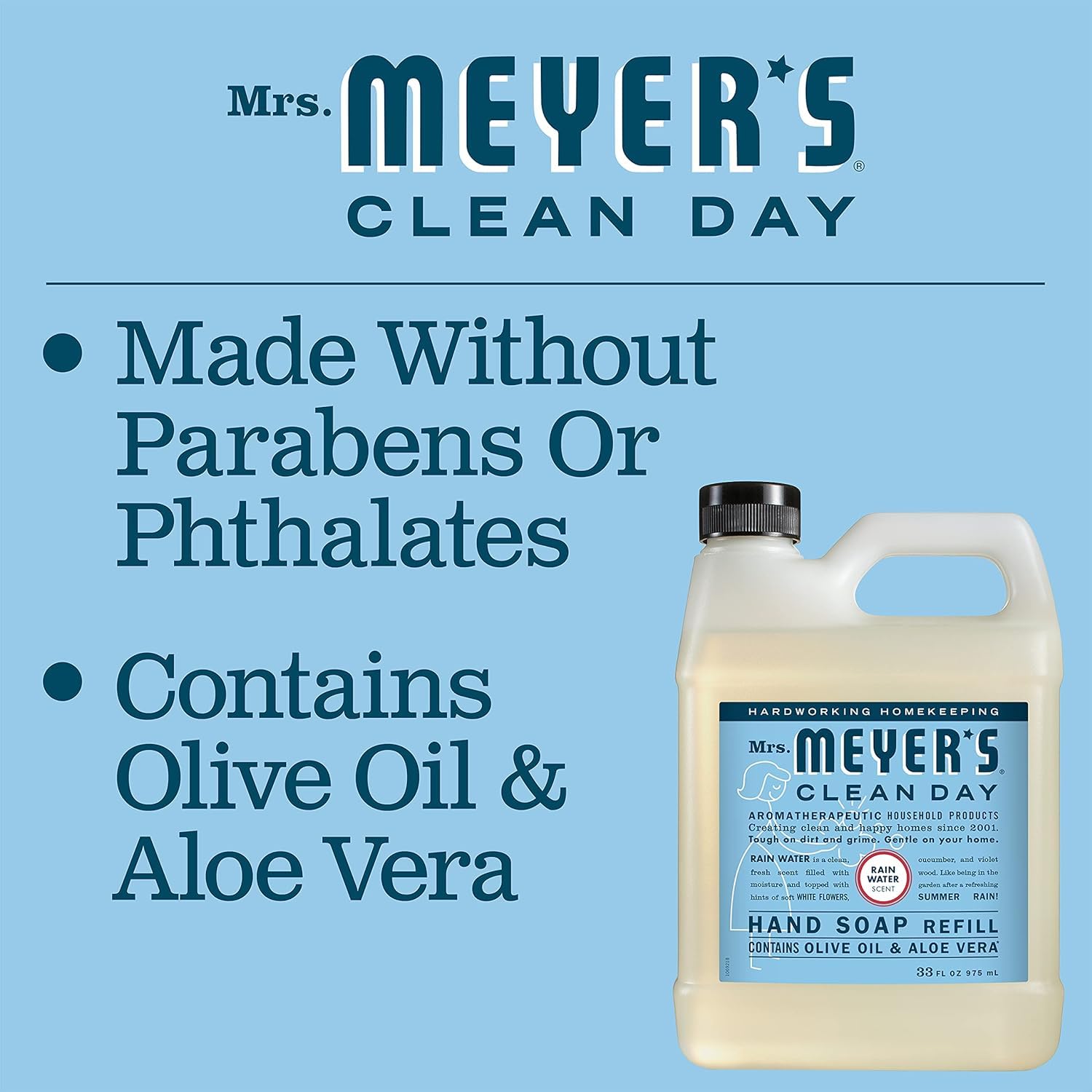 Emballage Recharge Verveine Citronnée, savon mains Mrs. MEYER'S pour réapprovisionnement durable.