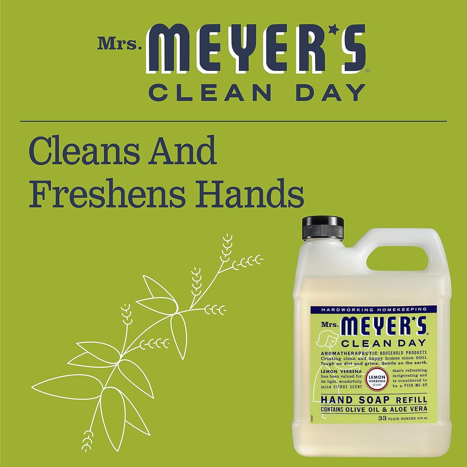 Main utilisant le savon Verveine Citronnée, douceur hydratante avec huile d’olive.
