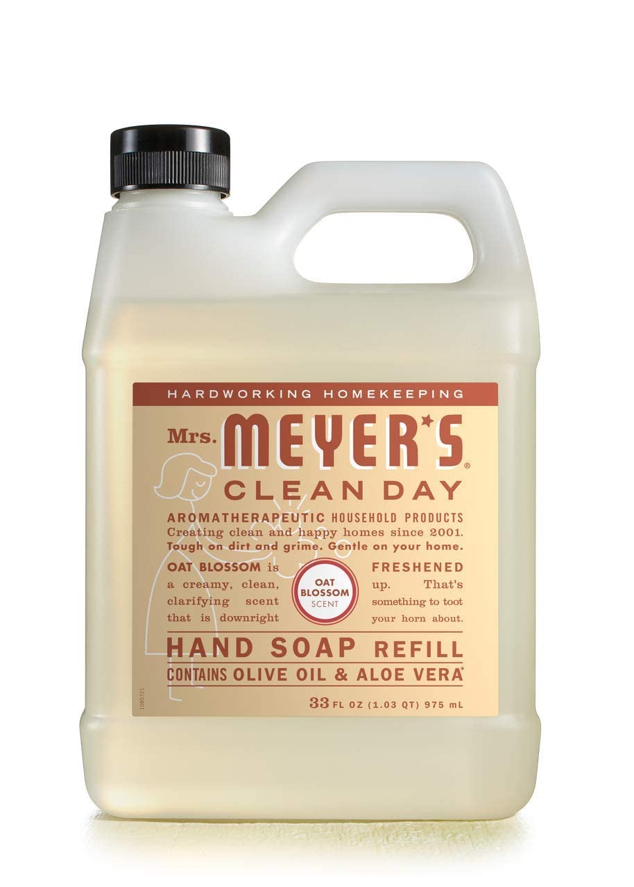 Mrs Meyer's basilic savon mains senteur fraîche et énergisante.