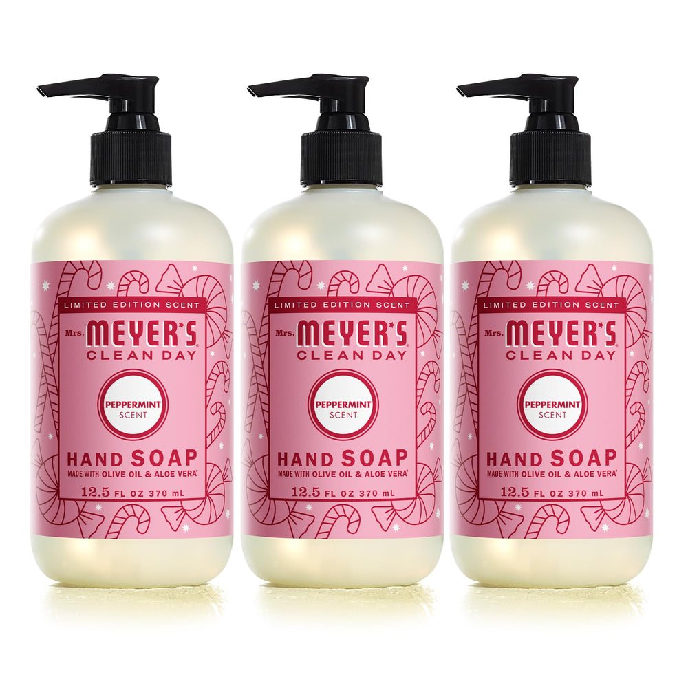 Savon pour les mains Mrs. Meyer's menthe poivrée, bouteilles lot de trois