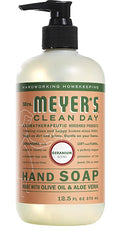 Senteur geranium : savon mains frais et hydratant Mrs. Meyer's.