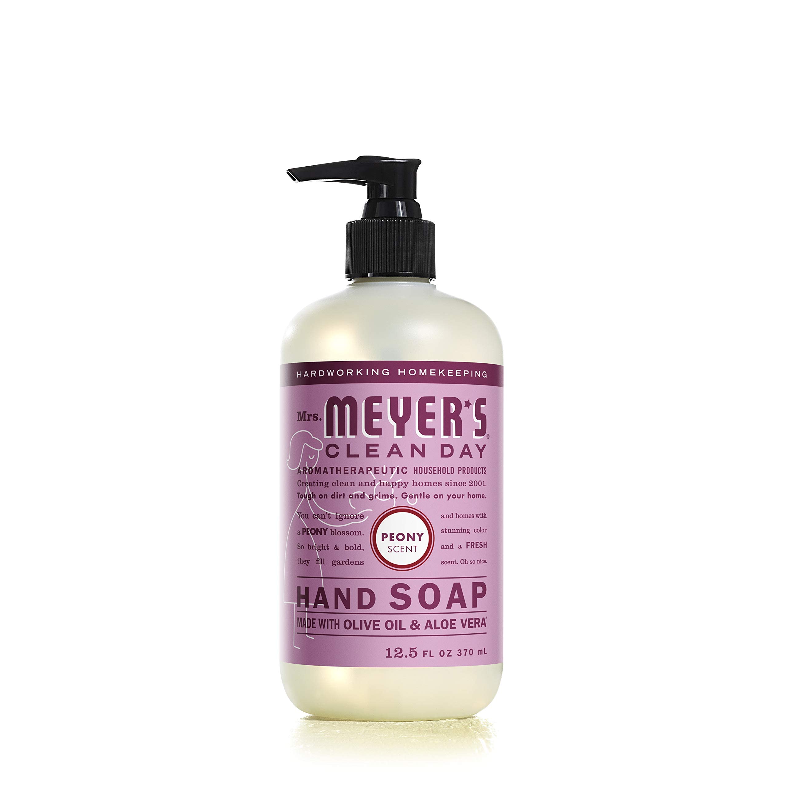Senteur pivoine : savon mains doux et aromatique Mrs. Meyer's.