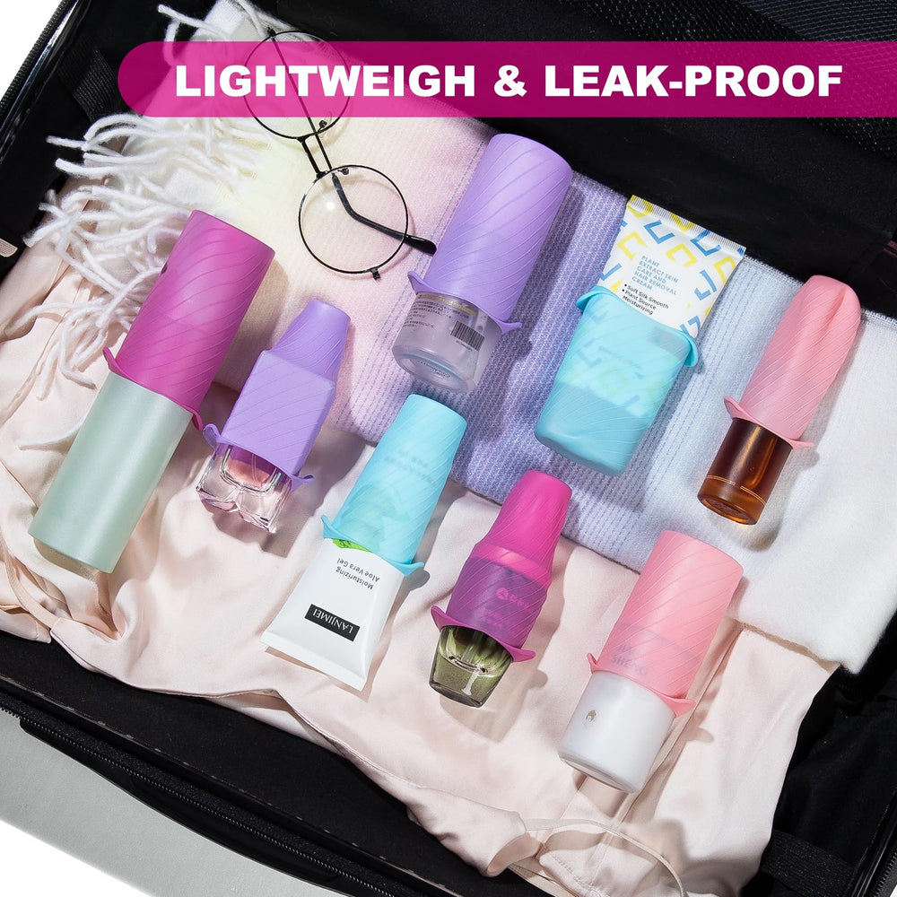 Accessoires beauté voyage Mrsdry, coques en silicone évitant éclaboussures et fuites.