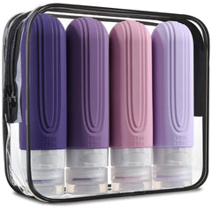 Mrsdry bouteilles voyage anti-fuite en silicone pour shampoing et lotion.