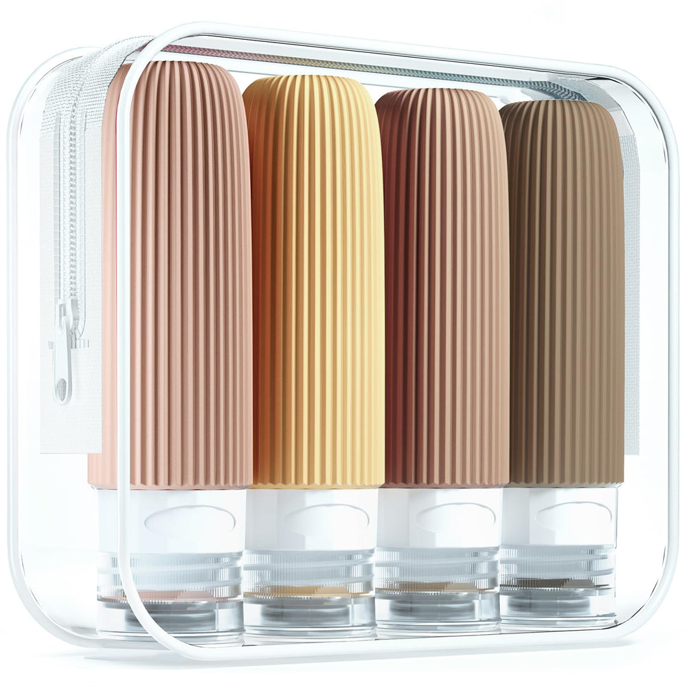Bouteilles Mrsdry en silicone 3oz pour voyage, ergonomiques et étanches.