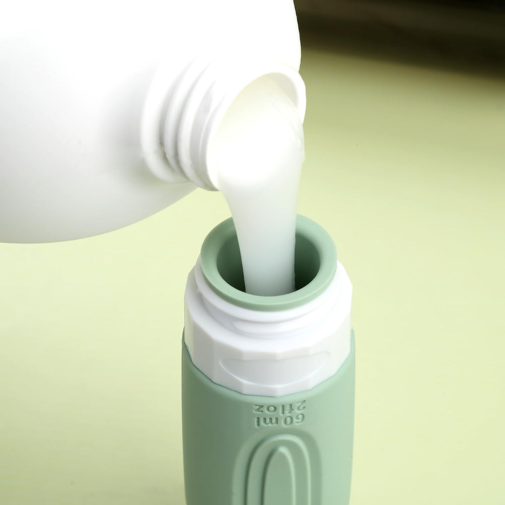 Flacons en silicone sans BPA de Mrsdry, durables et flexibles.