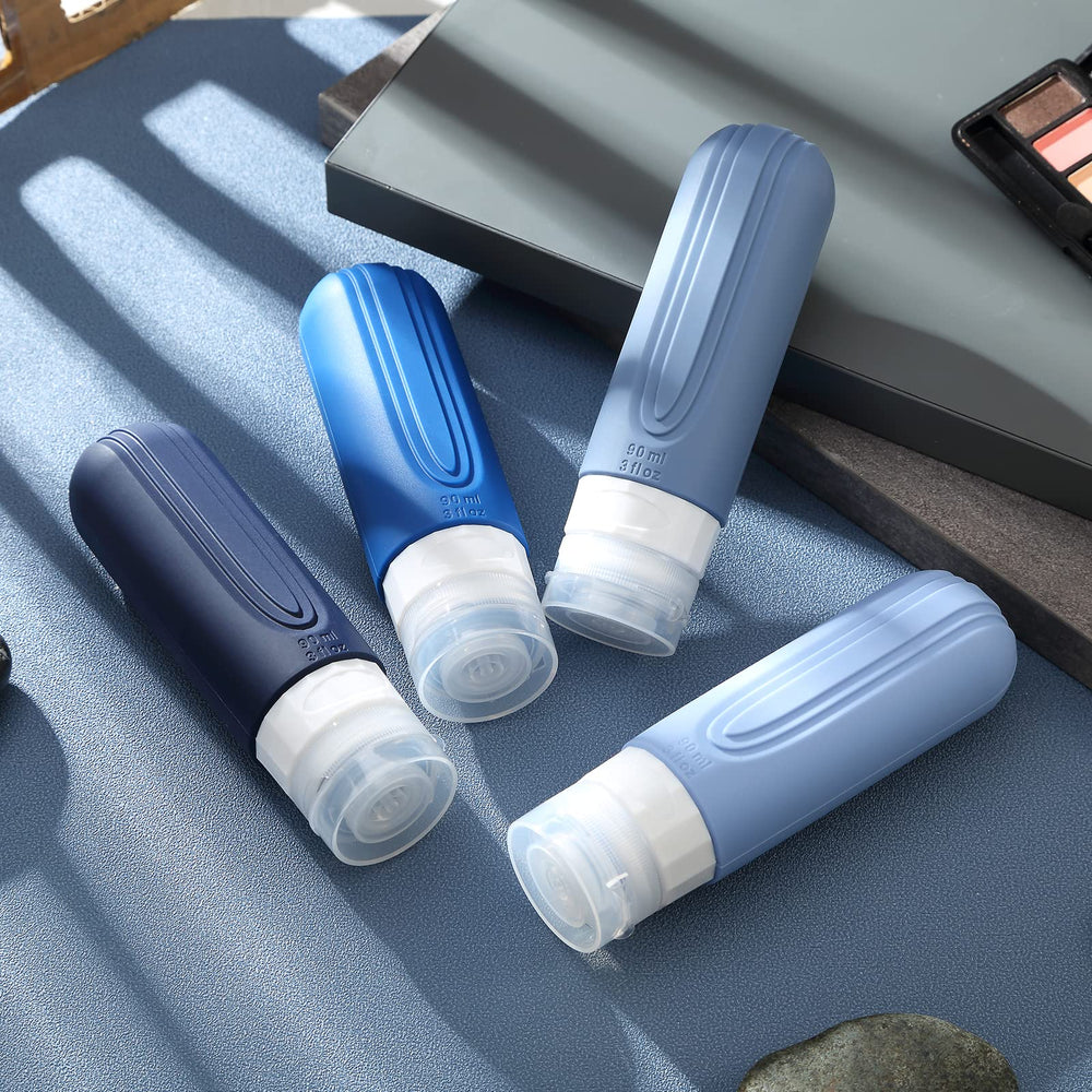 Bouteilles compactes et souples Mrsdry, idéales shampoing et après-shampooing en déplacement.