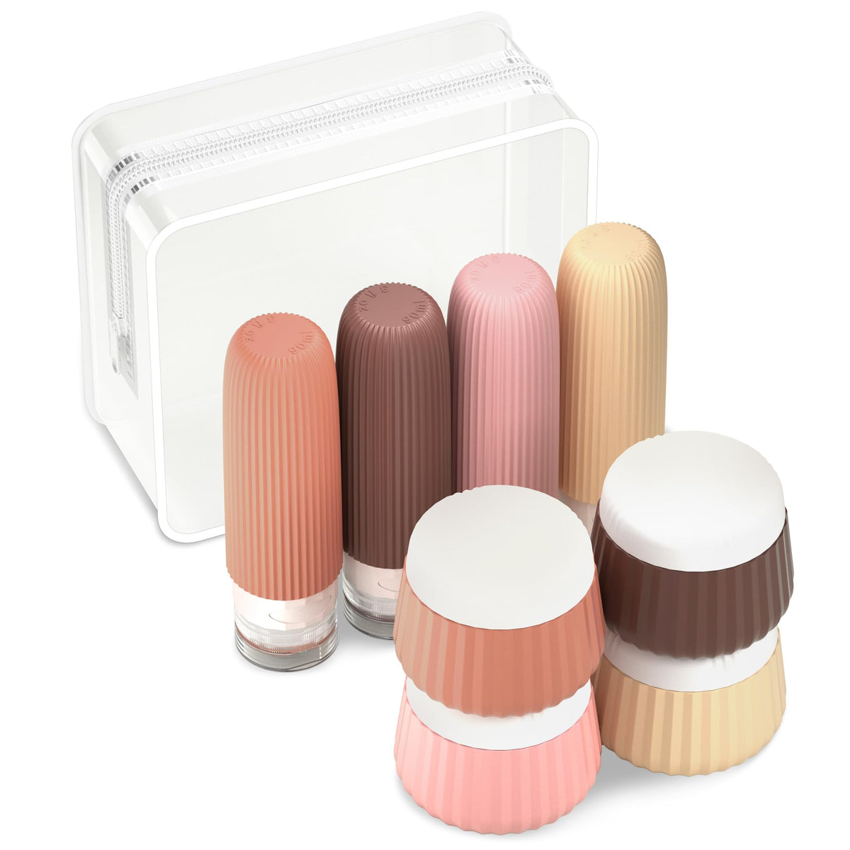Mrsdry ensemble bouteilles voyage en silicone 8 pièces, kit pratique pour bagages.