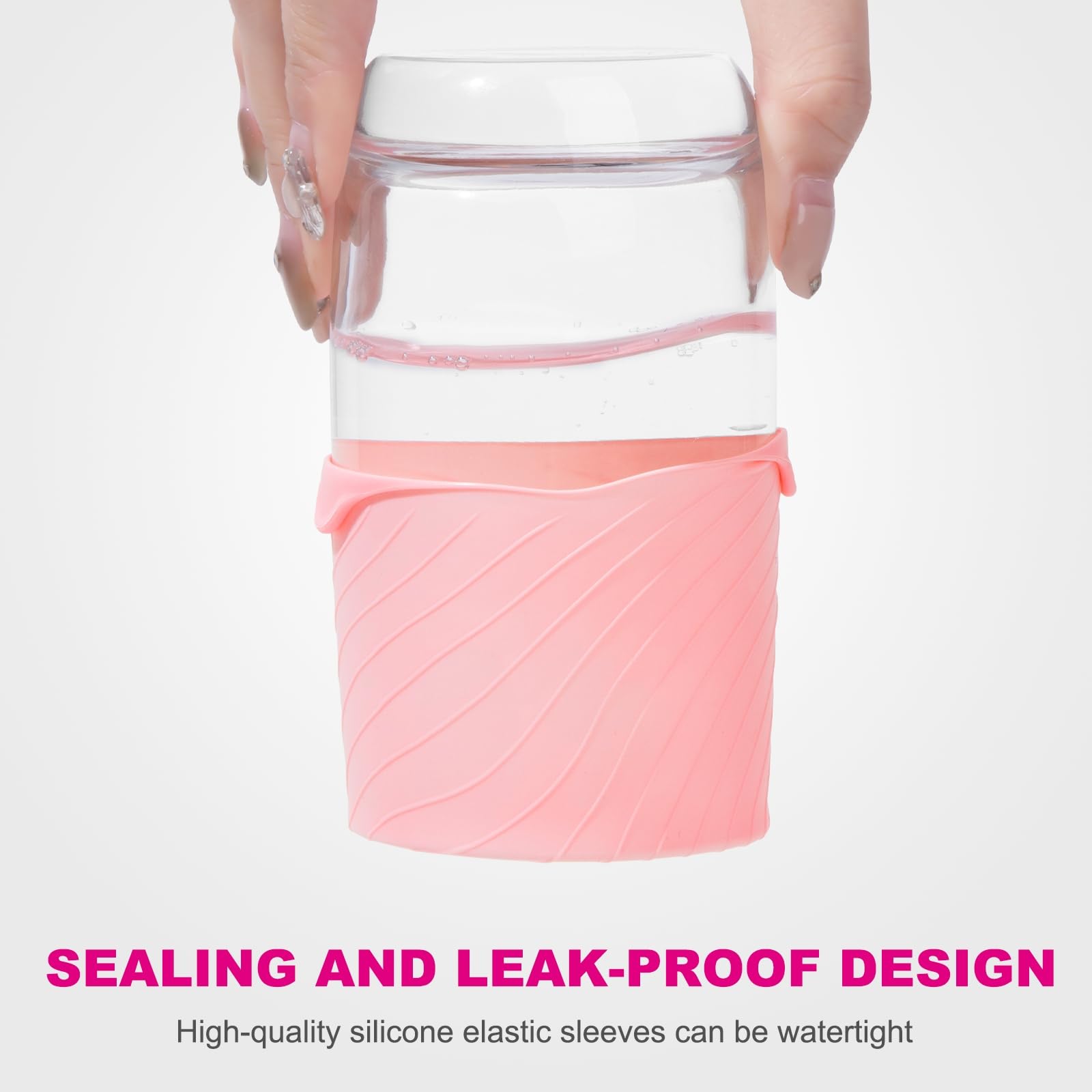 Manchon silicone Mrsdry pour bouteilles, étanche et réutilisable en voyage.