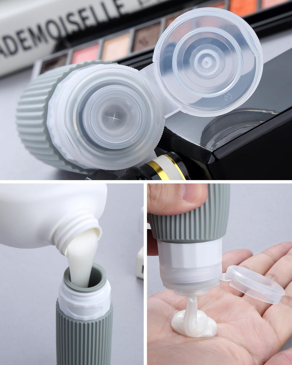 Mrsdry pots crème silicone 30 ml, idéal pour crèmes de voyage.
