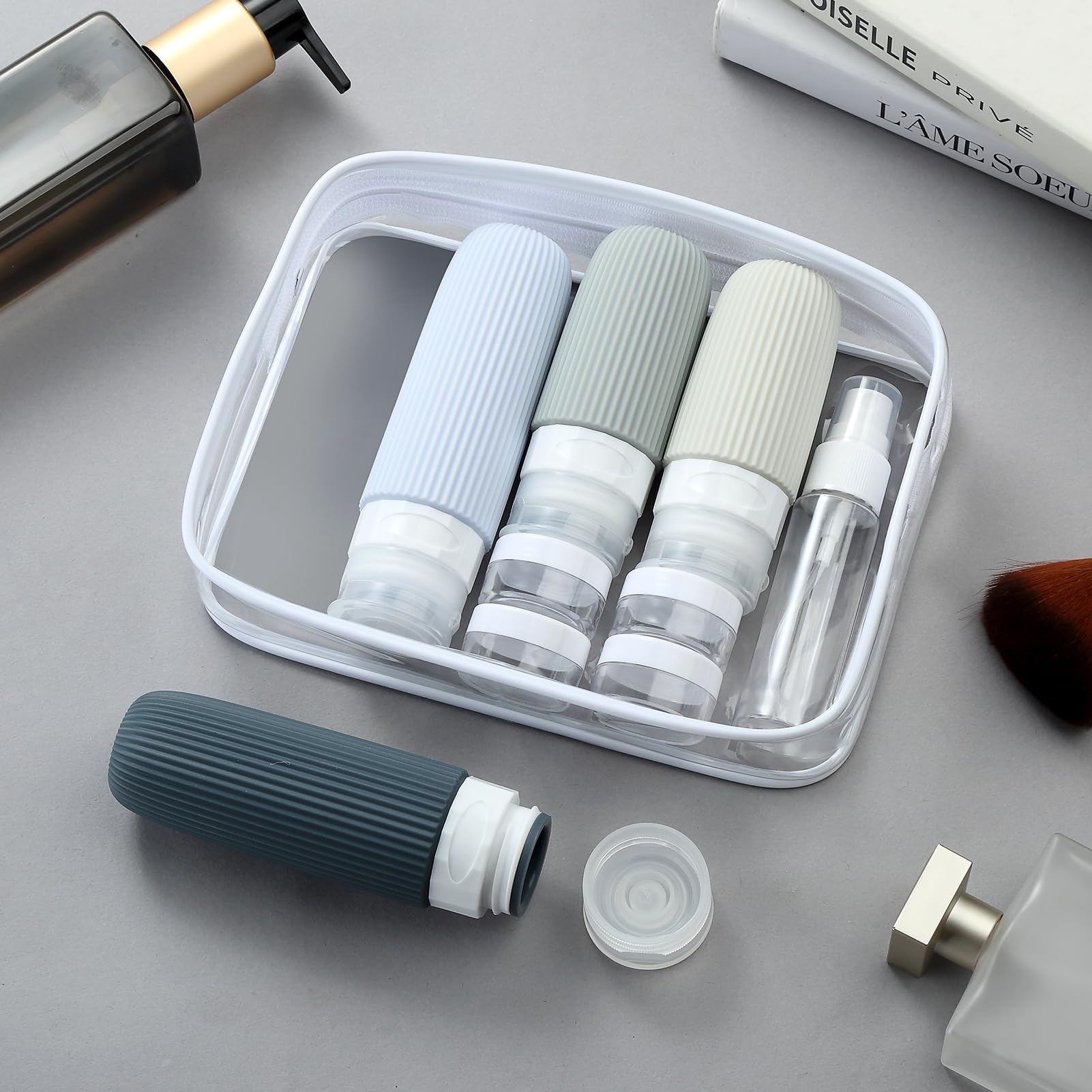 Mrsdry pots voyage petits, idéaux pour crèmes et soins en déplacement.