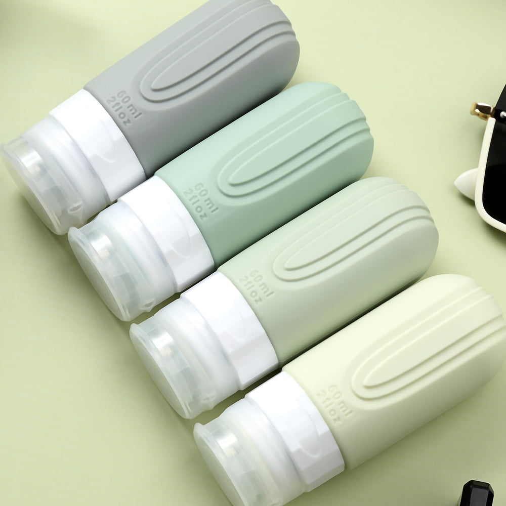 Trousse transparente avec fermeture-éclair incluse par Mrsdry pour ranger les flacons.