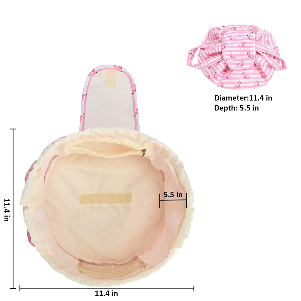 Mrsfox sac maquillage baril rose poignees solides, transport facilité lors des voyages.