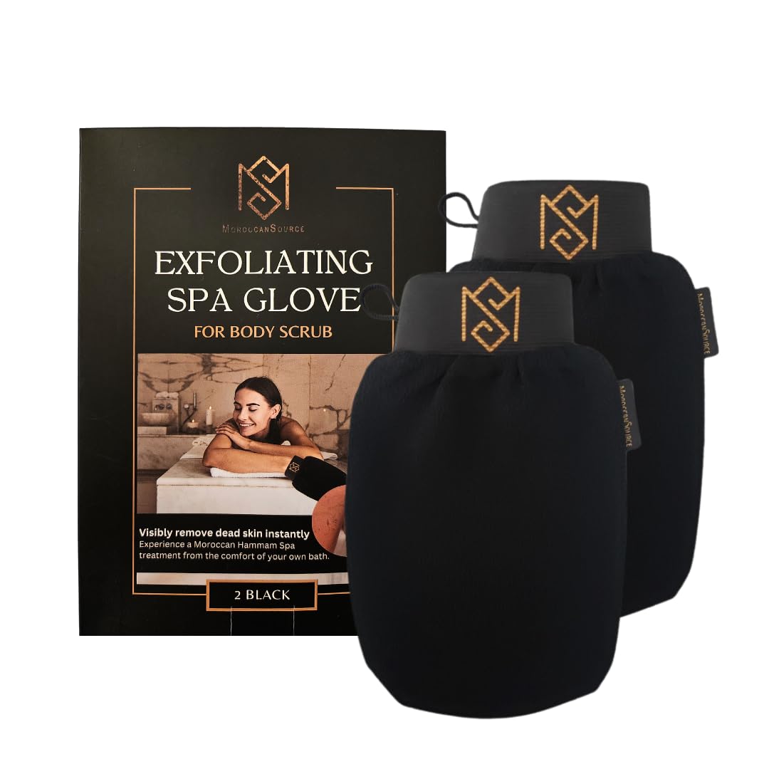 MS gant exfoliant Kessa noir pour une peau plus lisse et purifiée