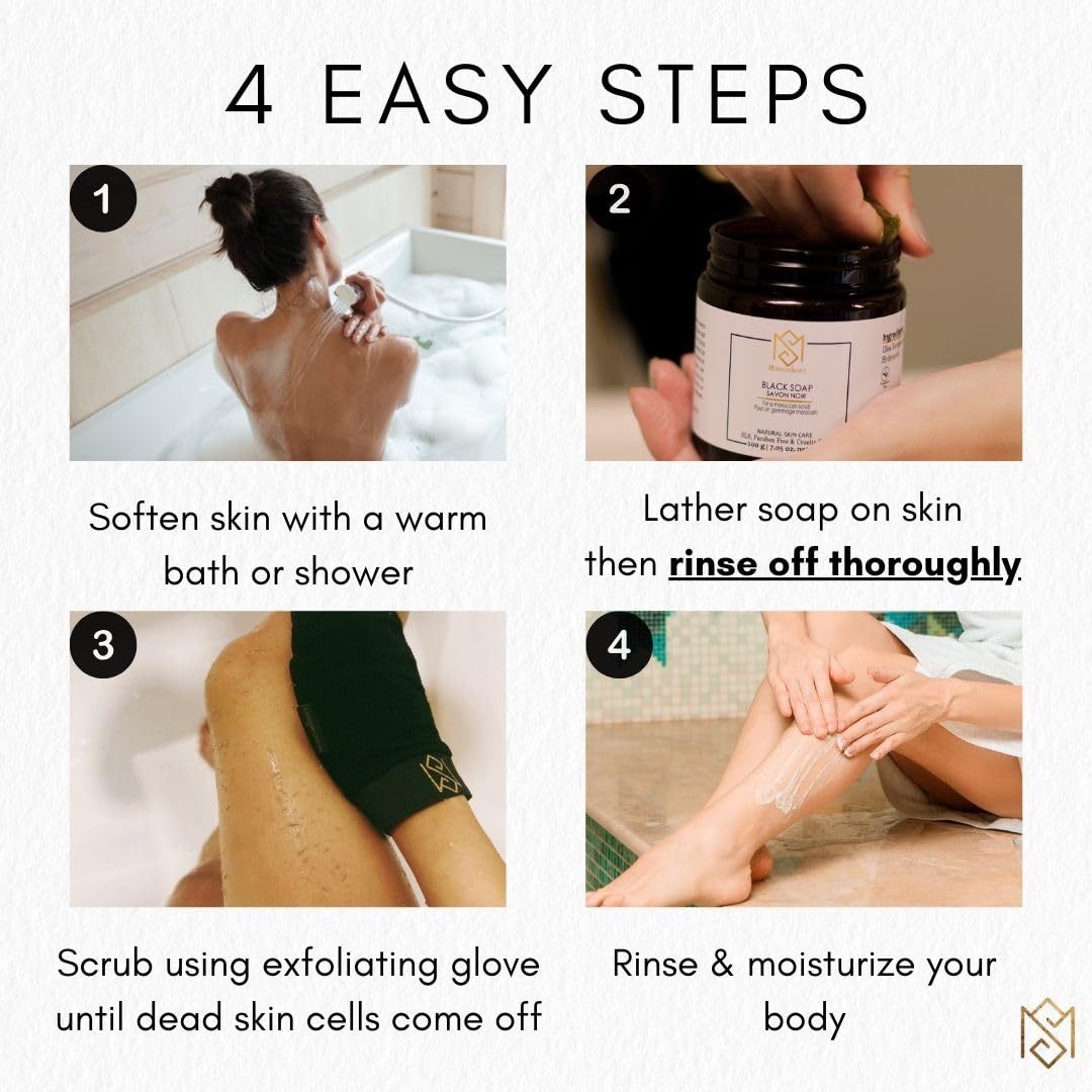 MS gant exfoliant Kessa noir idéal pour une routine spa à domicile