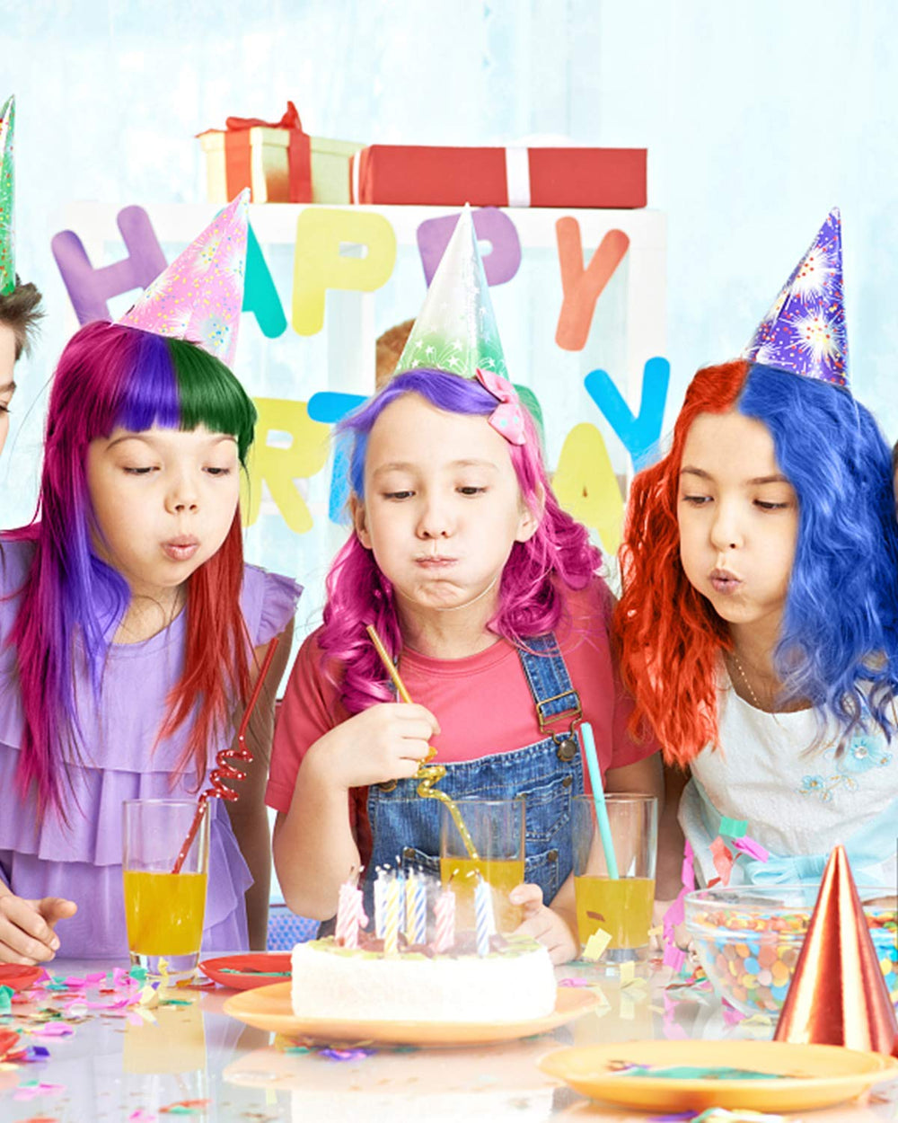 MSDADA kit couleurs cheveux enfant, 9 teintes prêtes à usage