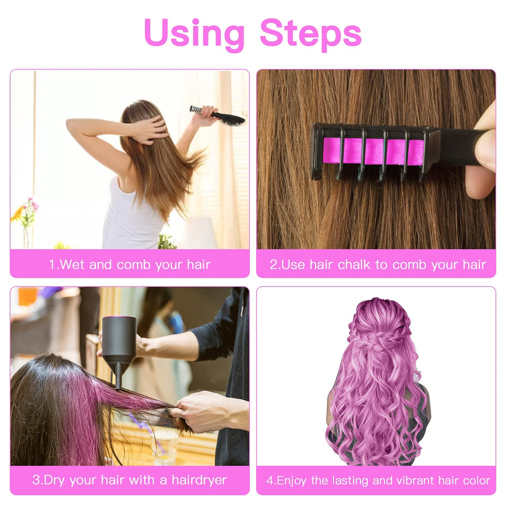 MSDADA peigne-crayon cheveux violet et rose, cadeau idéal pour anniversaires