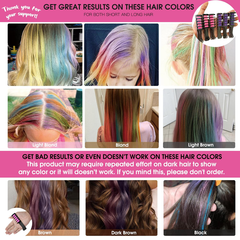 MSDADA peigne-crayon cheveux violet et rose, couleur temporaire lavable facilement