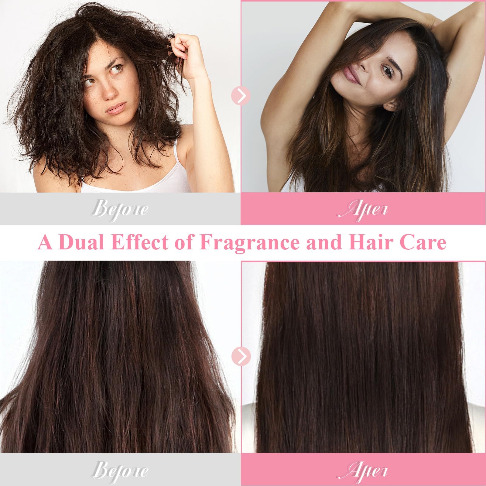 Msktasy Contrôle Frizz Cheveux Rose — cheveux plus lisses et brillants.
